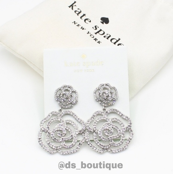 kate spade Jewelry - 🎉HP🎉 RARE Kate Spade crystal rose drop earrings